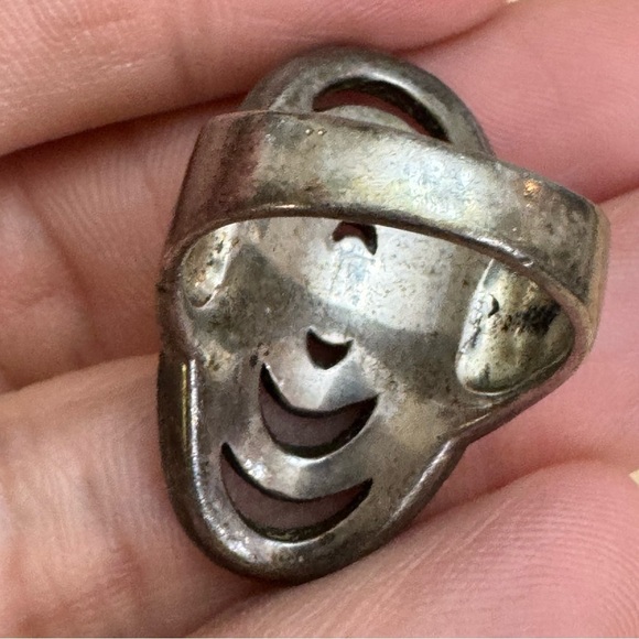 Vintage Sterling Silver Marcasite Stone Oval Ring Size 7 Estate Sale - Picture 7 of 10